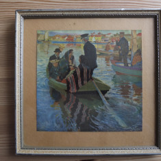 Reproducere foto Carl Wilhelmson (1866-1928)-„Church-Goers in a Boat”