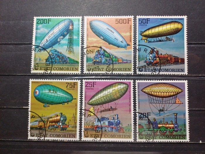 COMORE 1977-ZEPPELINE/LOCOMOTIVE-SERIE CTO