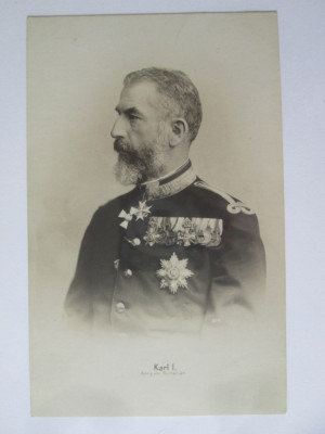 Carte postala foto regele Carol I necirculata circa 1900 foto