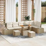VidaXL Set de canapele pentru grădină 9 pcs Bej, crem 90 x 55 x 71 cm