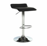 Cumpara ieftin Scaun de bar piele ecologica neagra picior crom Laria 37x38.5x85 cm