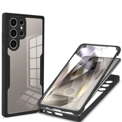 Husa pentru Samsung Galaxy S24 Ultra + Folie - Techsuit ColorVerse 360 Series - Black foto