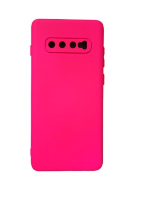 Husa silicon antisoc cu microfibra interior Samsung S10 Plus ; S10+ Roz Neon foto
