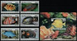 Guineea, fauna marina, pesti, corali, seria si colita, 1997, MNH, Nestampilat