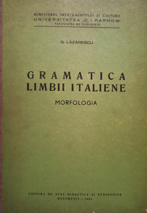 Gramatica limbii italiene - Morfologia