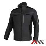 Jacheta de protectie din Bumbac Classic 100 Stretch Slim gri cu negru