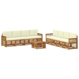 vidaXL Seturi de canapele cu pernă 9 pcs Lemn Solid de Acacia 3384176