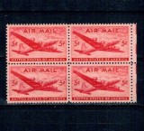 SUA 1946 - Posta Aeriana, avion, bloc de 4 neuzat
