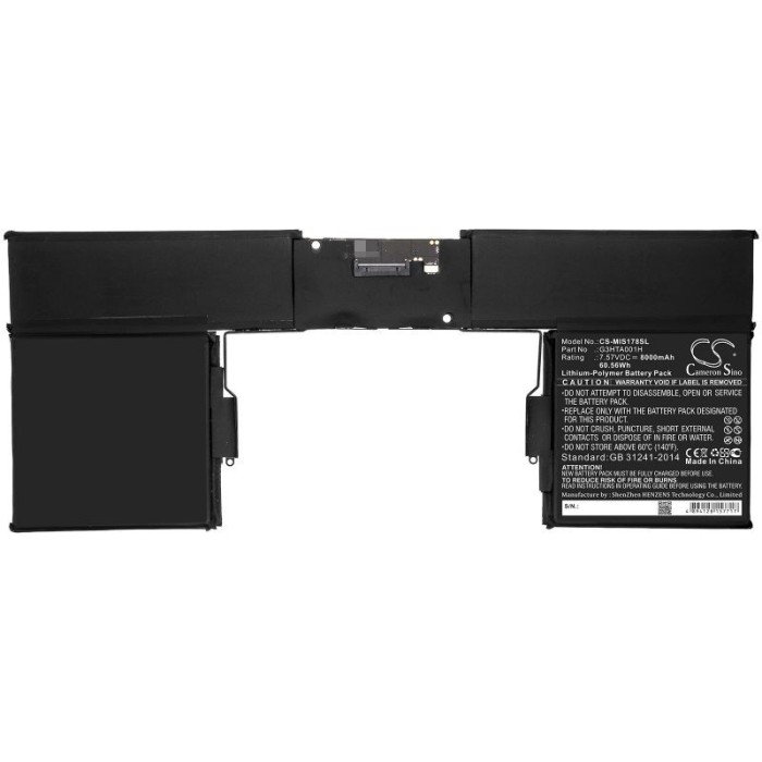 7,57V-8000MAH LI-POLYMER ALTERNATIV AKKU F&Uuml;R MS SURFACE COM