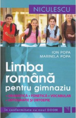 Limba romana pentru gimnaziu. Gramatica, fonetica, vocabular, ortografie - Ion Popa foto