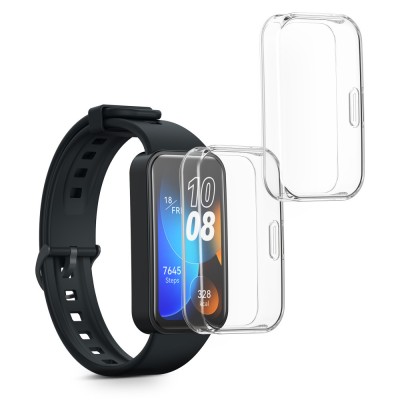 Set 2 Huse Kwmobile pentru Huawei Band 8, Transparent, Silicon, KWM0000251A001C foto