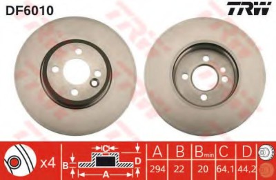 Disc frana MINI MINI (R50, R53) (2001 - 2006) TRW DF6010 foto