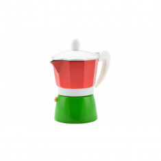 Fierbator cafea aluminiu 3persoane rosu-verde Handy KitchenServ foto