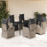 vidaXL Set mobilier de grădină cu perne, 7 piese, gri, poliratan 3213424