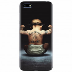 Husa silicon pentru Huawei Y5 Prime 2018, Body Builder Cute Baby Tattoo