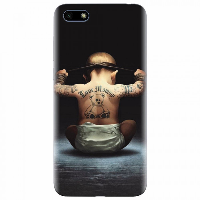 Husa silicon pentru Huawei Y5 2018, Body Builder Cute Baby Tattoo