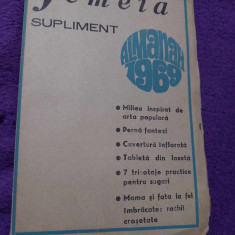 Supliment femeia Almanah 1969,rochii crosetate-cuvertura inflorata,mileu lanseta