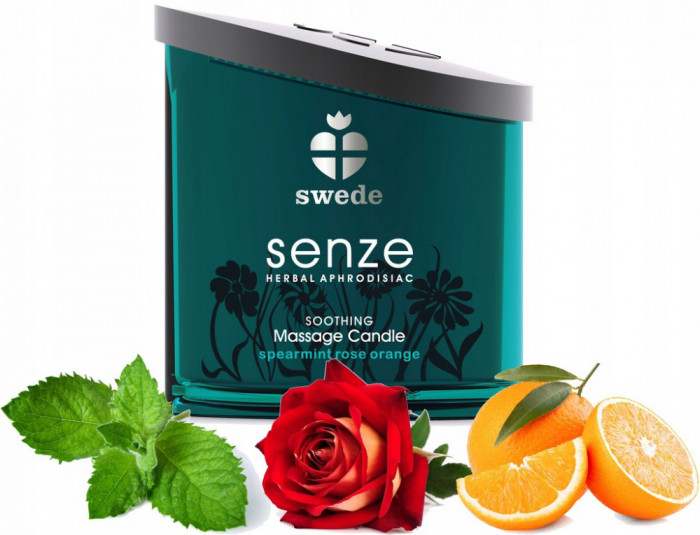 Candela Masaj Senze Afrodisiac Massage, Menta, Trandafiri si Portocale, 150 ml