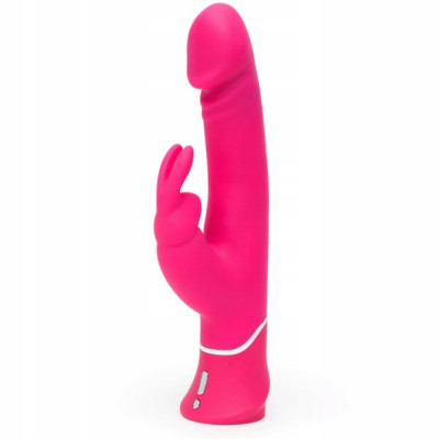 Vibrator - Happy Rabbit - Vibrator de iepure realist cu dublă densitate roz foto