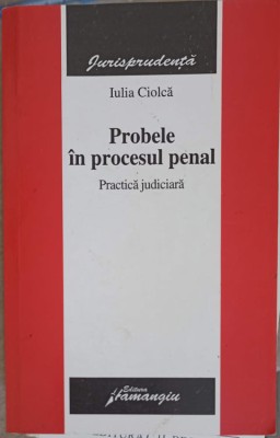 PROBELE IN PROCESUL PENAL. PRACTICA JUDICARA-IULIA CIOLCA foto