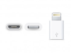 Adaptor Lightning de la Micro USB la Apple iPhone, culoare Alb foto