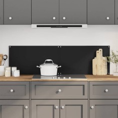 vidaXL Panou antistropi bucătărie 2 buc. negru 70x40cm sticlă securiz.