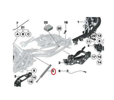 Amortizor softtop BMW Seria 3 (E46), CABRIO 05.1999-09.2006, Z4 (E89), 05.2009-; pentru plafon cu deschidere automata, lungime/cursa/forta: 285mm/100 foto