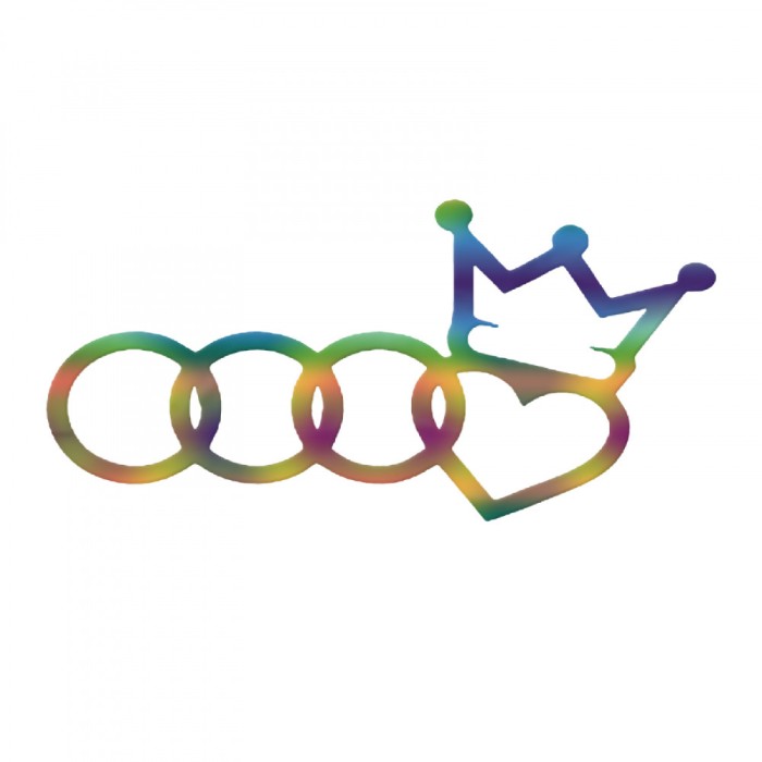 Sticker Auto , zAudi Love King, , Autocolant Personalizat cu Design Elegant Audi
