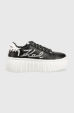 Karl Lagerfeld sneakers din piele KREEPER LO culoarea negru, KL42372