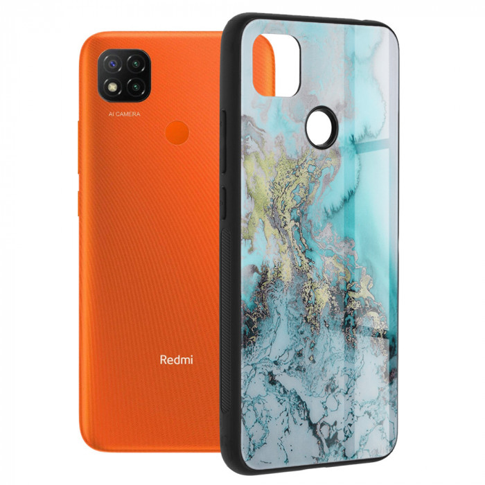 Husa pentru Xiaomi Redmi 9C / Redmi 9C NFC, Techsuit Glaze Series, Blue Ocean