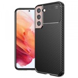 Husa pentru Samsung Galaxy S21 5G G991, Techsuit, CarbonFiber, Neagra