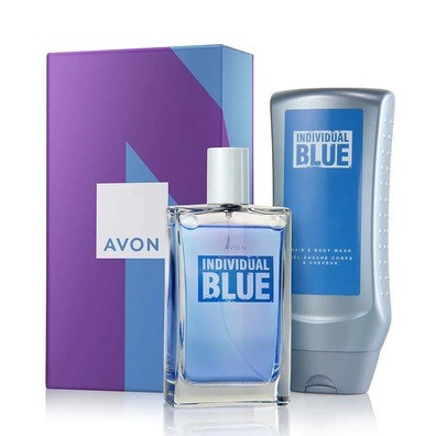 Cutie cadou pentru El Individual Blue Avon (parfum 100 ml, gel dus 2in1 250 ml) foto