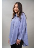Cumpara ieftin Camasa Dama Oxford Lunga in Dungi Agri, Denim/Albastru, Talia S-L, Bumbac/Poliester, Made in Italy