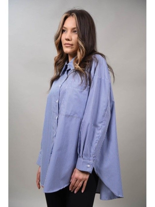CAMASA OXFORD LUNGA IN DUNGI AGRI TALIE UNICA Denim
