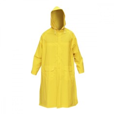 Pelerina cu gluga impermeabila poliester si PVC cu fante de aerisire, 2 buzunare si fermoar galben L Breckner Germany