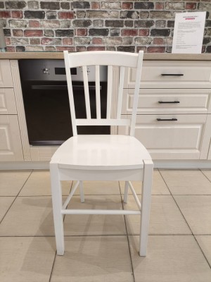 SCAUN CLASIC 1 CU CADRU DIN LEMN, ALB, FARA TAPITERIE, 40X36X85 CM foto