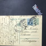 CP02 Carte postala veche 1935 Constanta - Timisoara student Politehnica timbru Aviatie text dezastru