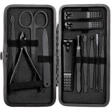 Cumpara ieftin Set 12 Piese Mercaton pentru Manichiura si Pedichiura cu Trusa din Piele Ecologica, Negru