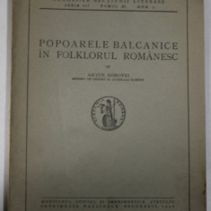 POPOARELE BALCANICE IN FOLCLORUL ROMANESC de ARTUR GOROVEI , 1942
