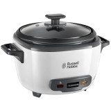 Aparat de gatit orez Russell Hobbs 27040-56, 500 W, Functie automata de mentinere la cald, Bol antiaderent si capac de sticla, Gri