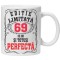 Cana alba personalizata &quot;editie limitata - perfecta&quot;, 69 ani, INOVATIX&reg;. 330ml