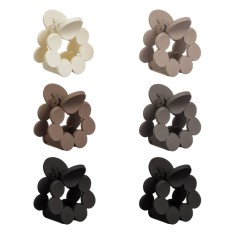 Set Clame Păr, Model Cercuri, Multicolor, Textură Mată, 6 Bucăți