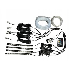 Kit fir NEON LED RGB si banda LED RGB 22CM cu telecomanda 12V