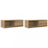 Cumpara ieftin Dulapuri TV 2 buc Stejar Artisan 80x31x25,5 cm Lemn prelucrat