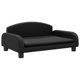 Cumpara ieftin Canapea pentru copii, negru, 70x45x30 cm, piele ecologica