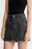 Levi&#039;s fustă jeans culoarea gri, mini, drept, A4694