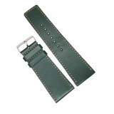 Cumpara ieftin Curea Ceas Piele Verde Handmade 28mm 30mm 32mm, Maro Interior, Catarama Argintie, Made in Romania