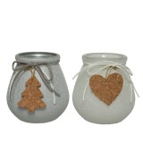 Cumpara ieftin Suport pentru lumanare - Tealightholder Glass Frosted Matching Ribbon, Cork Heart, Cork Tree - mai multe modele | Kaemingk