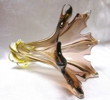 VAZA CRISTAL COLORAT MARO AURIU - STICLA DE MURANO 21 CM
