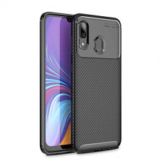 Husa Protectie Silicon Tpu Auto Focus Carbon Samsung Galaxy A20 foto